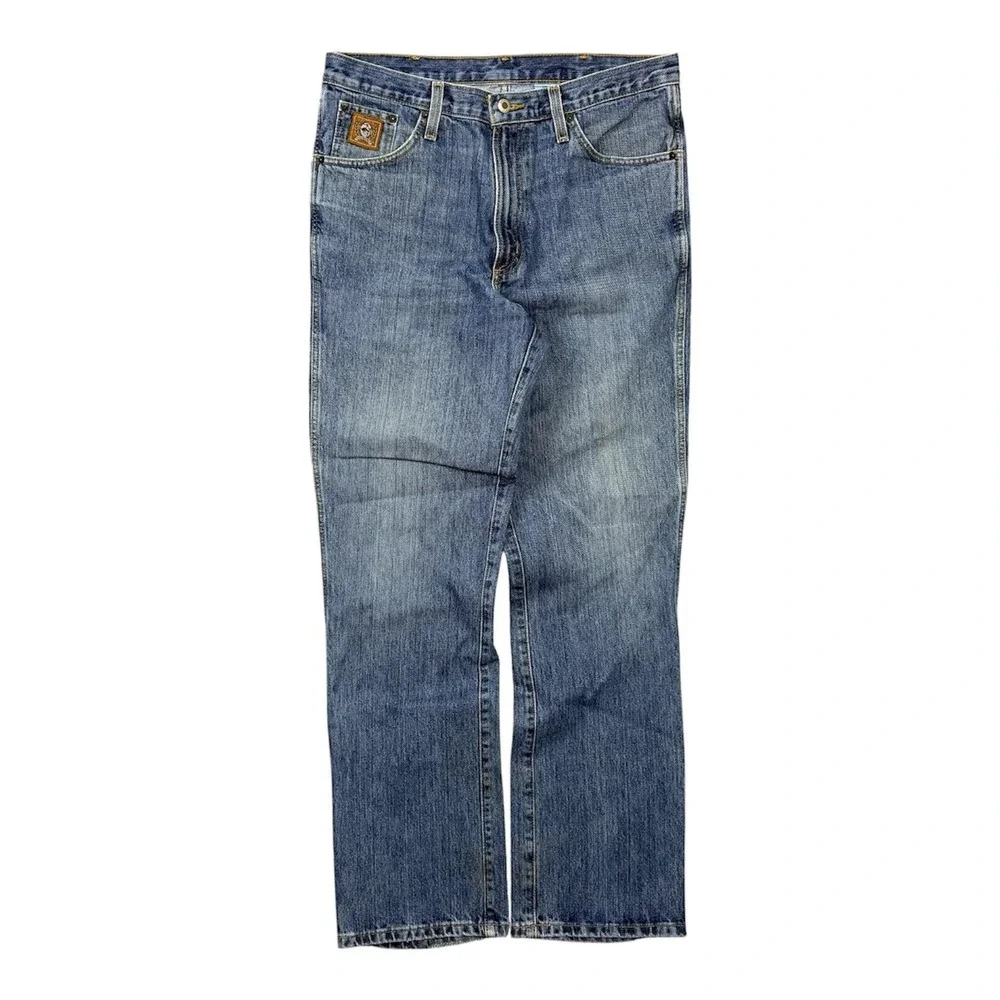 Cinch Jeans Mens 35x34 Blue Denim Straight Leg Medium Wash Western RMCC-3012-C
